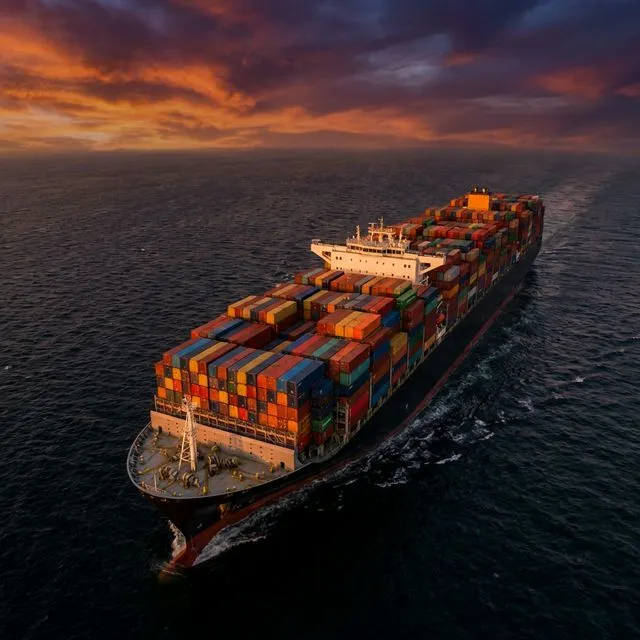 Barco de carga con compras internacionales rumbo a Colombia, que pagan IVA según su valor